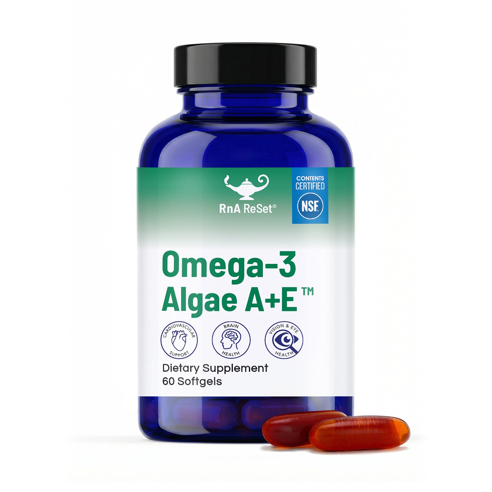 Omega-3 Algae A+E® | Plant-Based DHA & EPA Formula | RnA ReSet