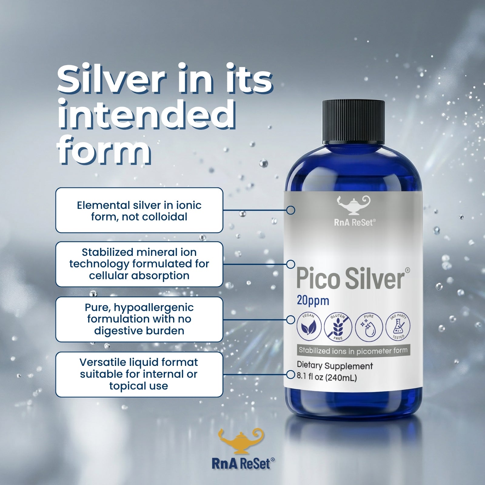 Pico Silver® | Picometer Silver for Immune Support | RnA ReSet
